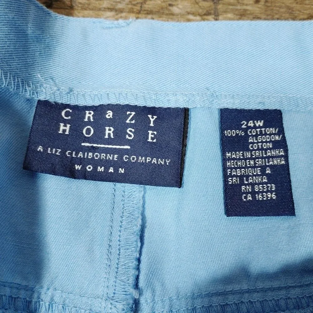 Liz Claiborne Crazy Horse Shorts Sz 24W Pants NWT Light Blue Cotton